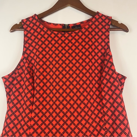 WORTHINGTON Patterned Coral Black Peplum Tank Top Blouse Black Zip Size XL - Picture 2 of 9